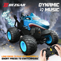 BEZGAR Monster Truck blue performing 360° spin and drifting.