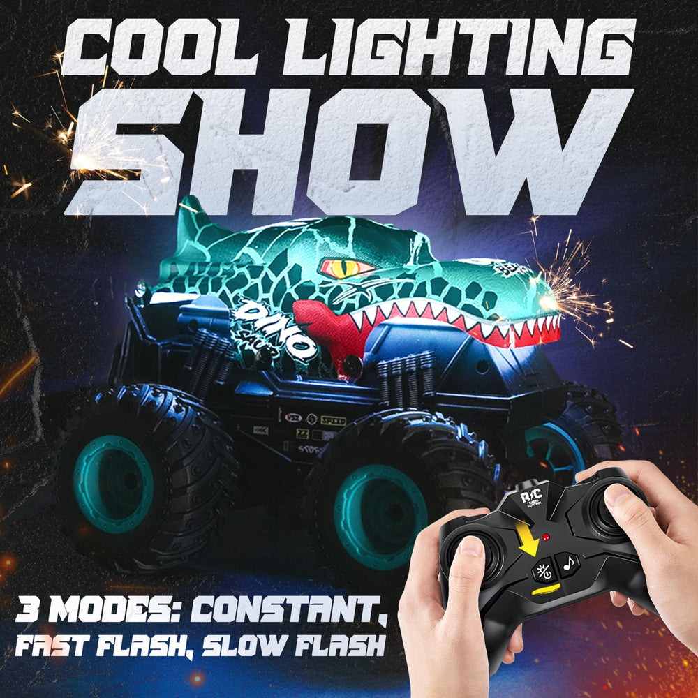 BEZGAR Monster Truck blue drift stunt demonstrates 360° spins for exciting play.