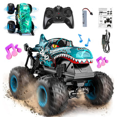 BEZGAR Monster Truck blue front view highlights sturdy outdoor racing potential.