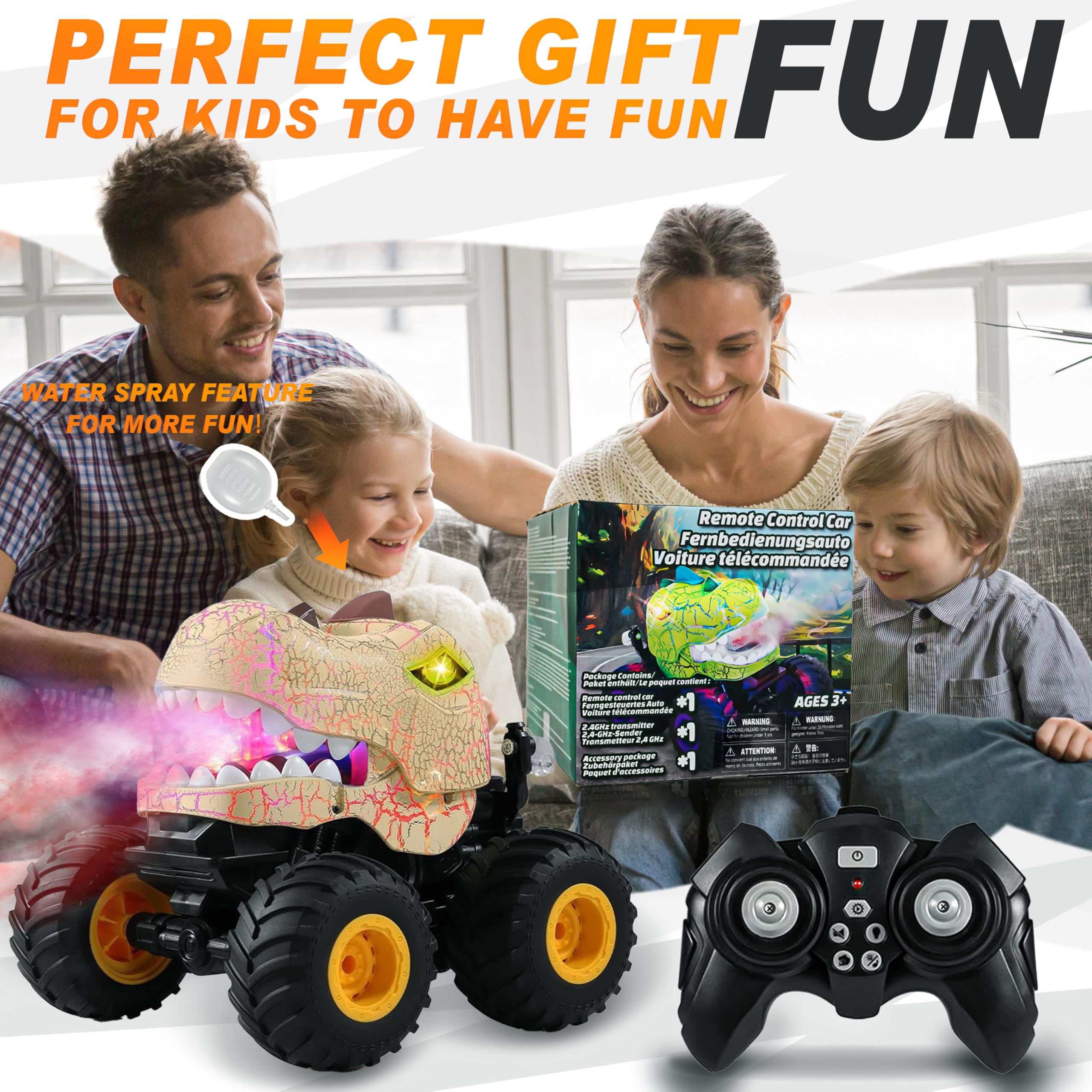 BEZGAR Monster Truck dinosaur theme appeals to young dinosaur fans.