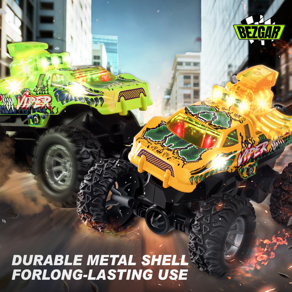 BEZGAR Monster Truck Green performs 360° spins