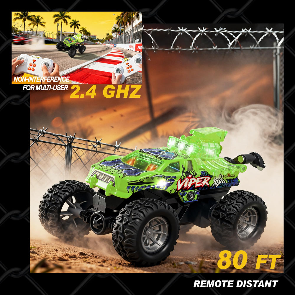 BEZGAR Monster Truck Green rechargeable battery delivers 20+ minutes