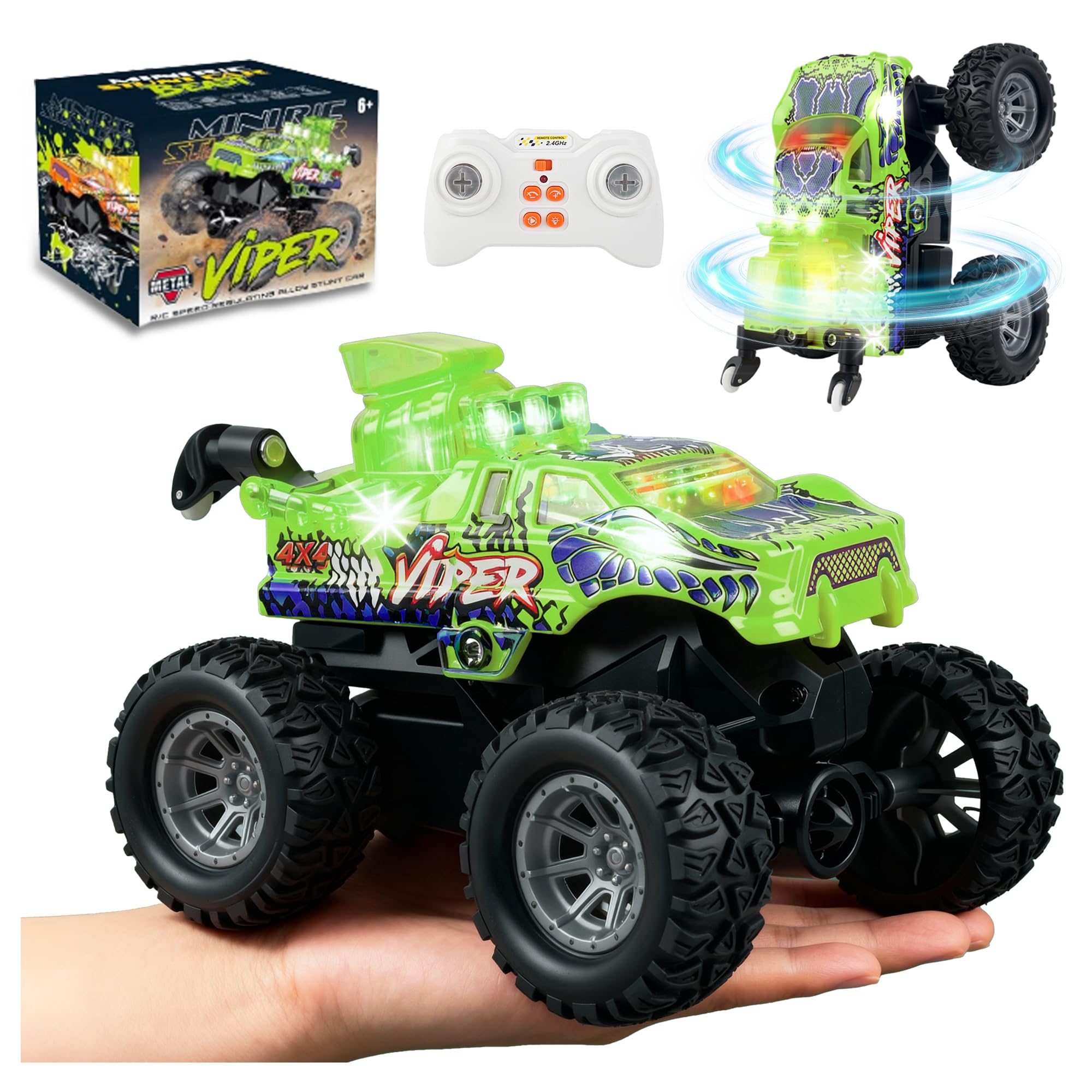 BEZGAR Monster Truck Green metal shell for rugged outdoor play