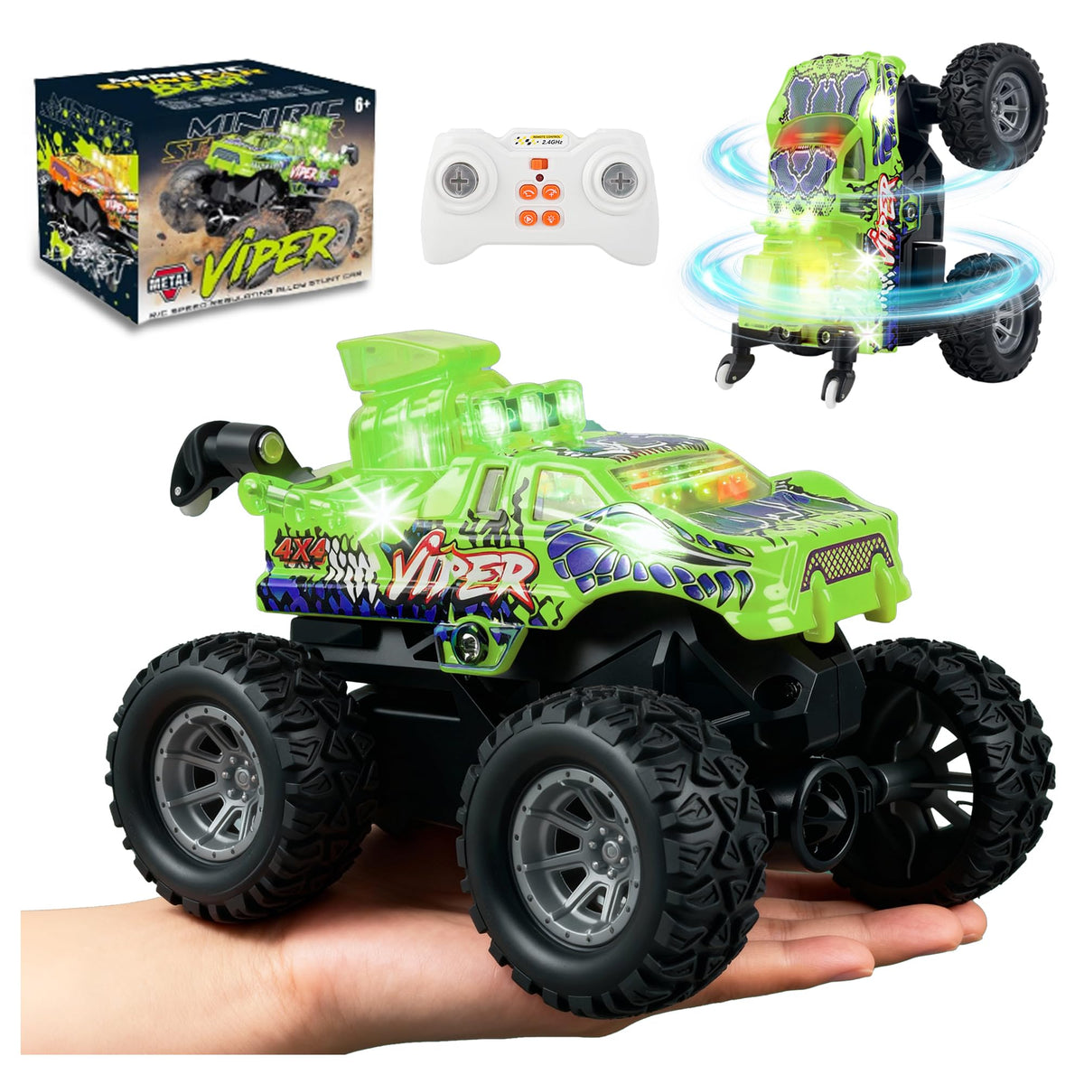 BEZGAR Monster Truck Green metal shell for rugged outdoor play