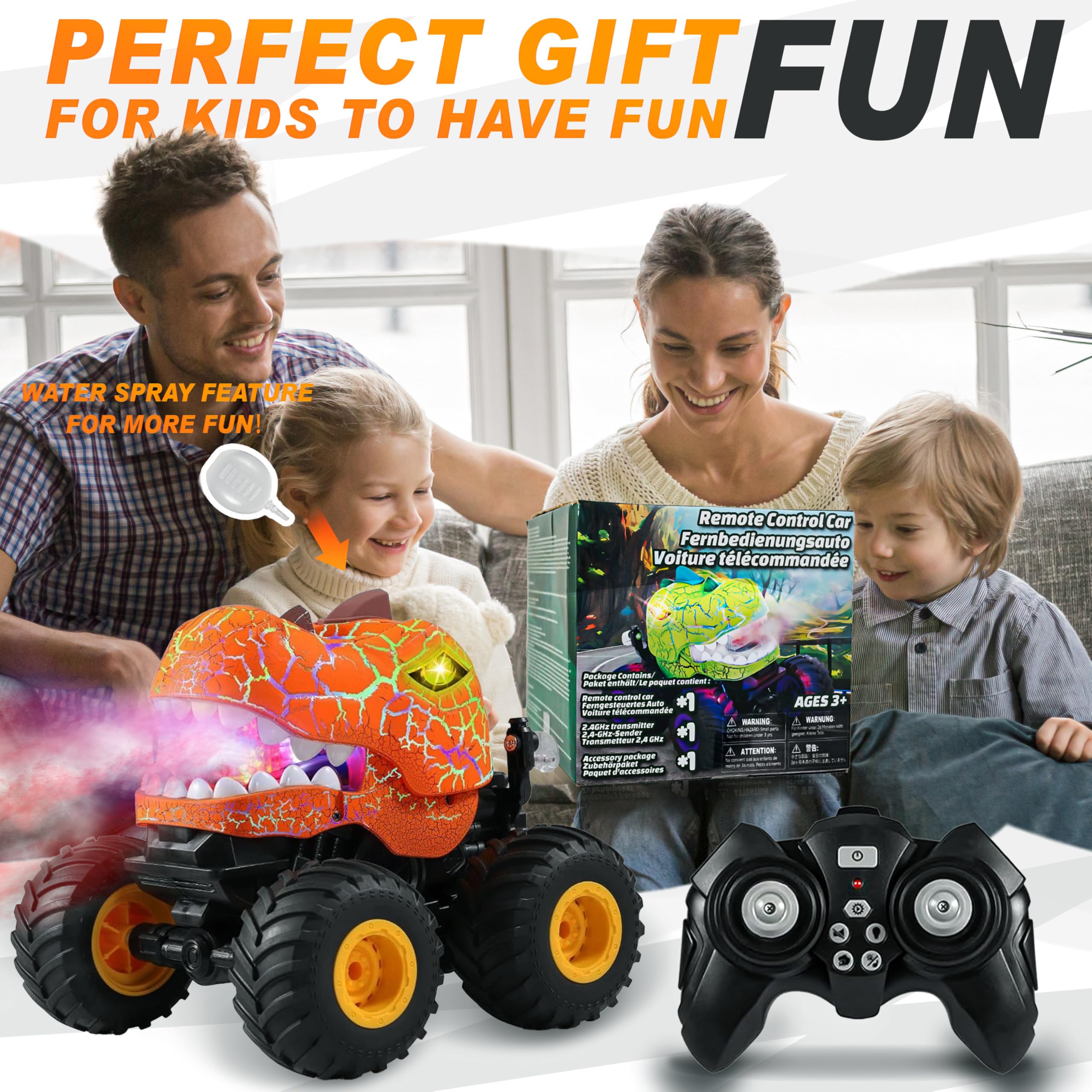 BEZGAR Monster Truck gift idea for boys 4-7 who love dinosaurs