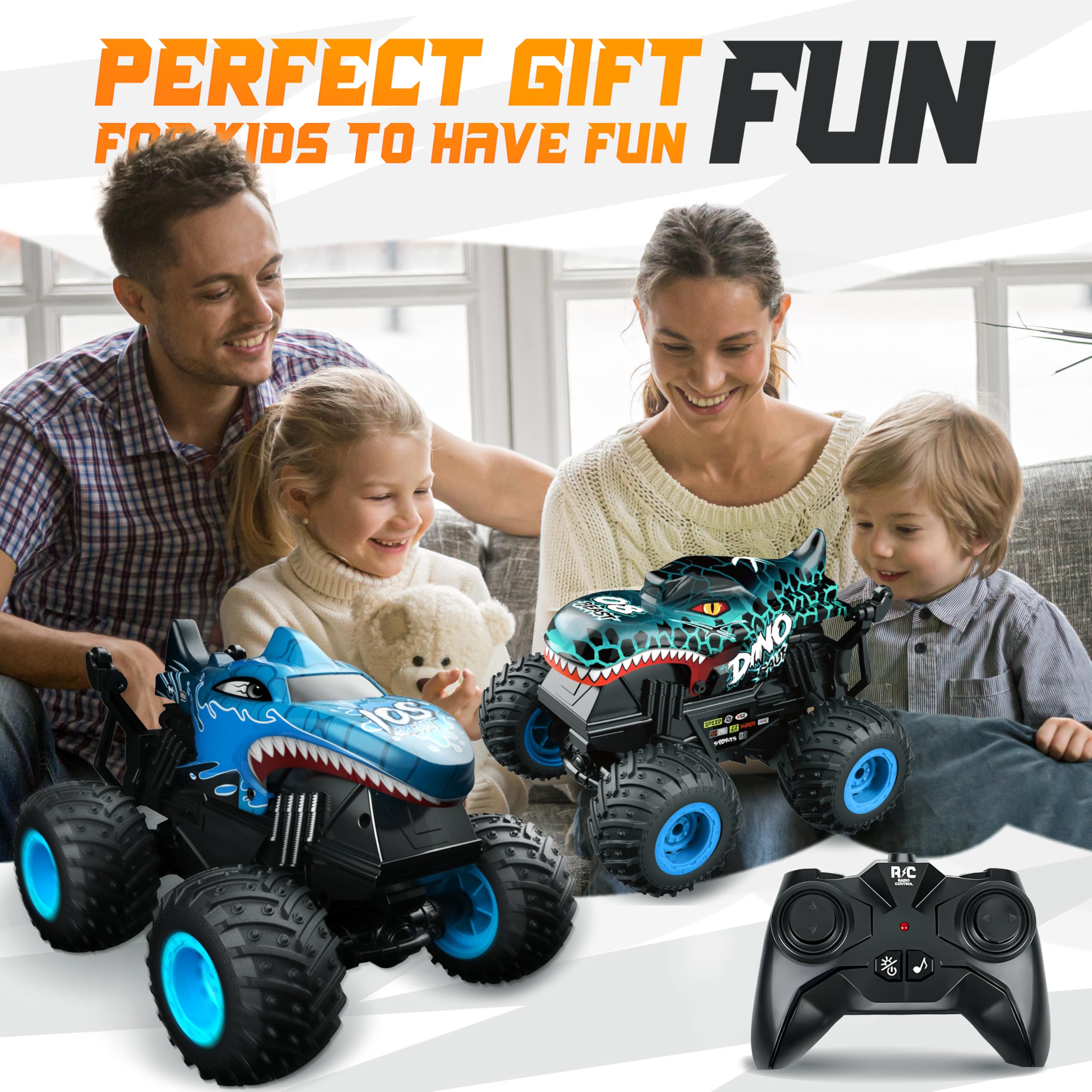 BEZGAR Monster Truck kids playing image: two shells swap for varied play