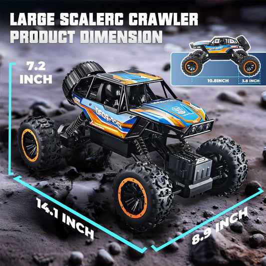 BEZGAR Monster Truck with LED headlights for safer night driving.