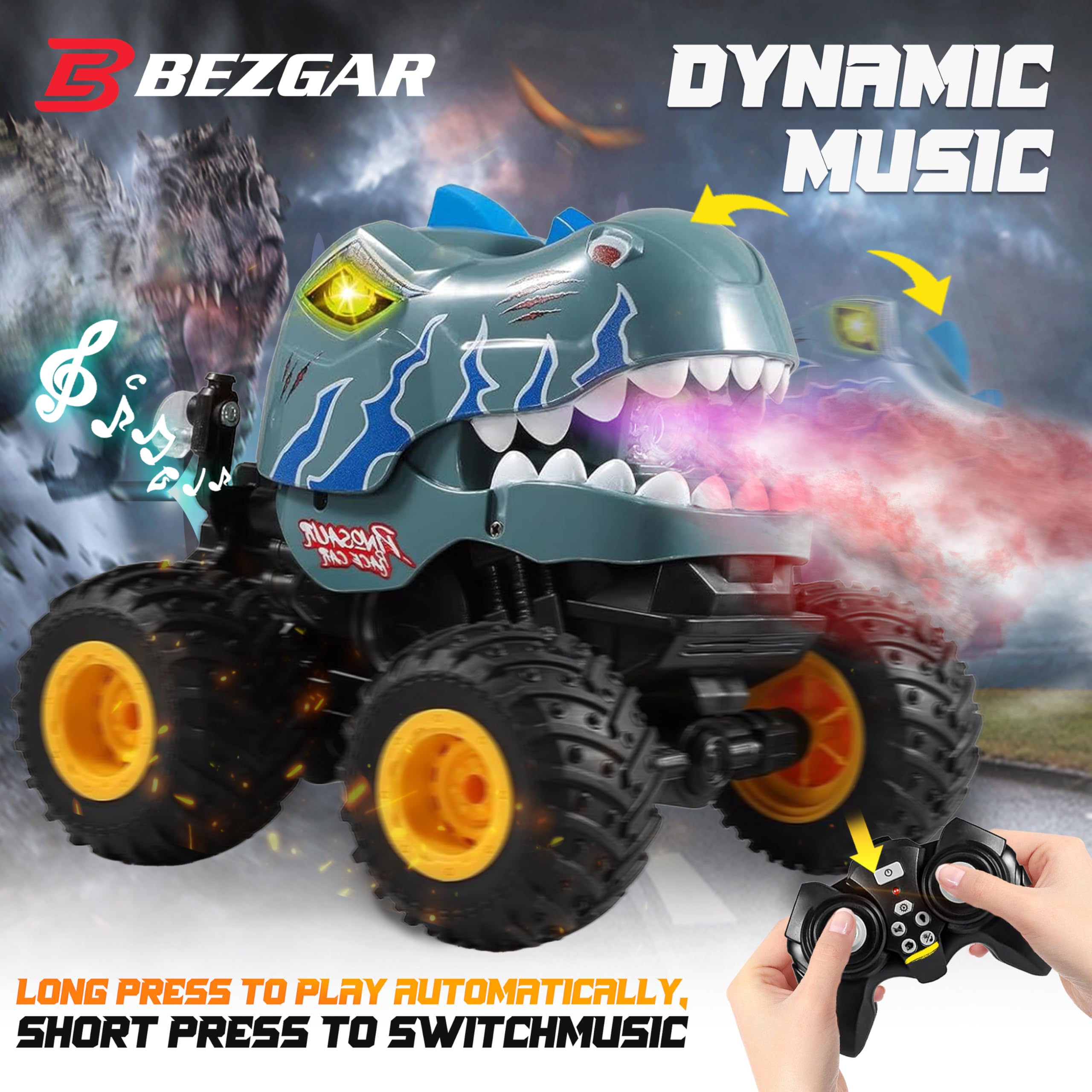 BEZGAR Monster Truck built-in music enhances racing fun