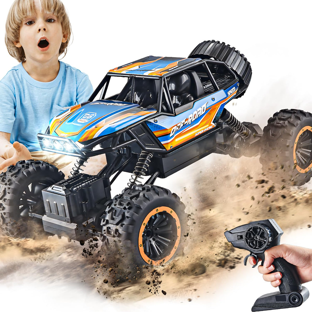 BEZGAR Monster Truck 2.4GHz RC car for seamless multiplayer racing.