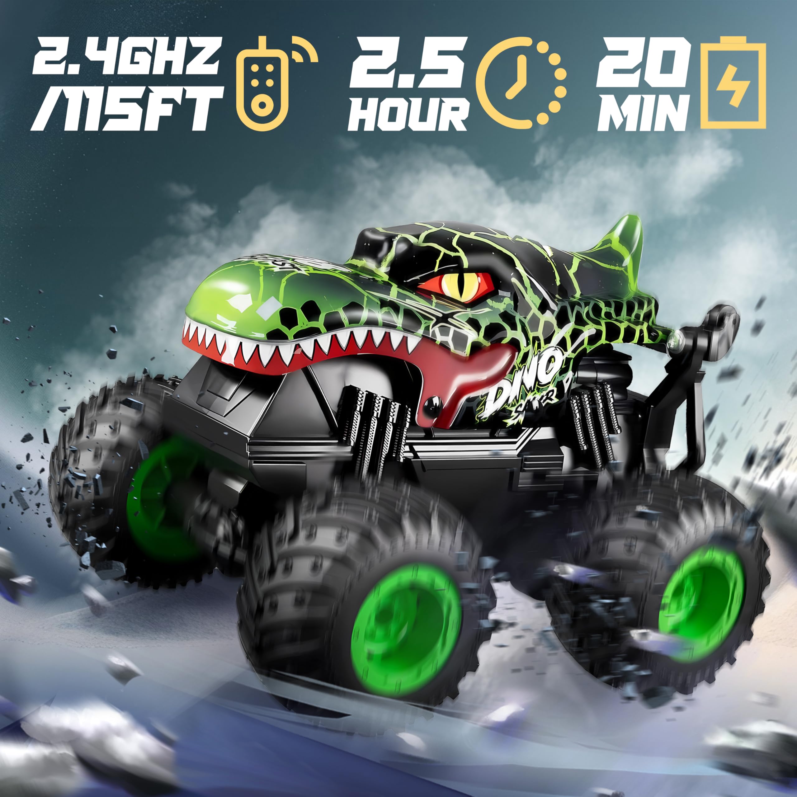 BEZGAR Monster Truck RC performs 360° spins with precision.