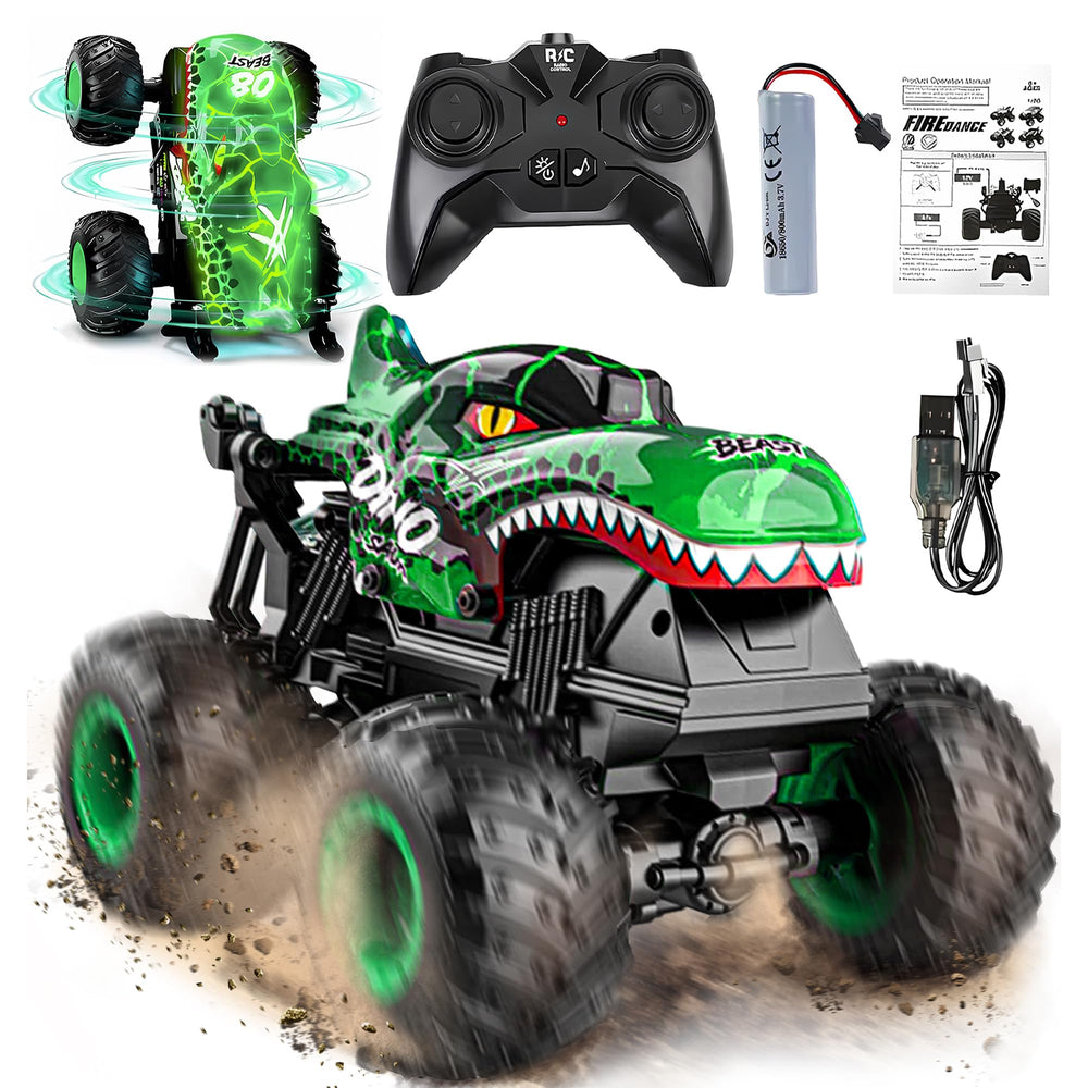 BEZGAR Monster Truck RC with light modes for vivid racing.