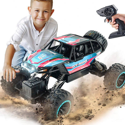 BEZGAR Monster Truck RC with bright LED lights for night play and visibility