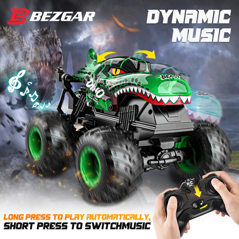 BEZGAR Monster Truck RC outdoors for family adventures.