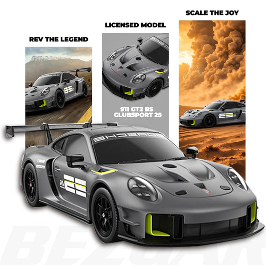 BEZGAR Porsche 911 GT2 RS RC car rear detail for authentic look