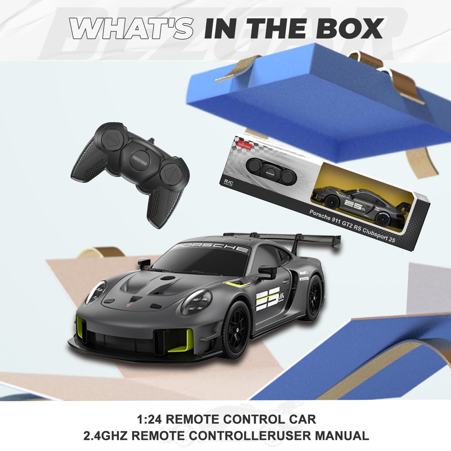 BEZGAR Porsche 911 GT2 RS RC car remote included for responsive control