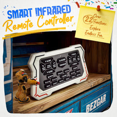 Programmable BEZGAR actions let kids design custom robot performances.