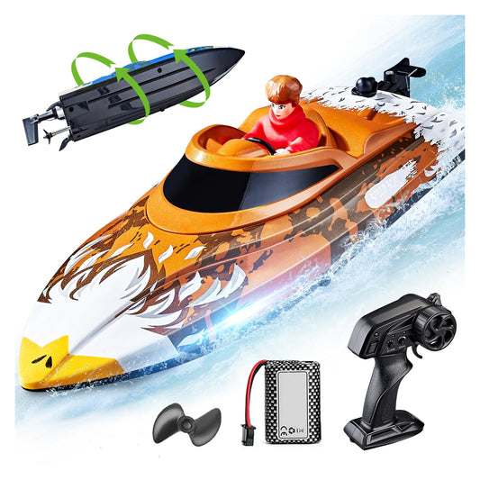 BEZGAR RC Boat 12-inch length glides smoothly on lakes for family fun