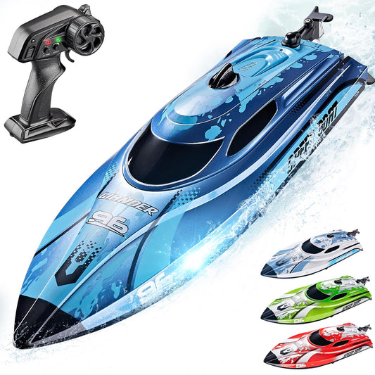 BEZGAR TX126 RC Boat blue front view for lake and pool play