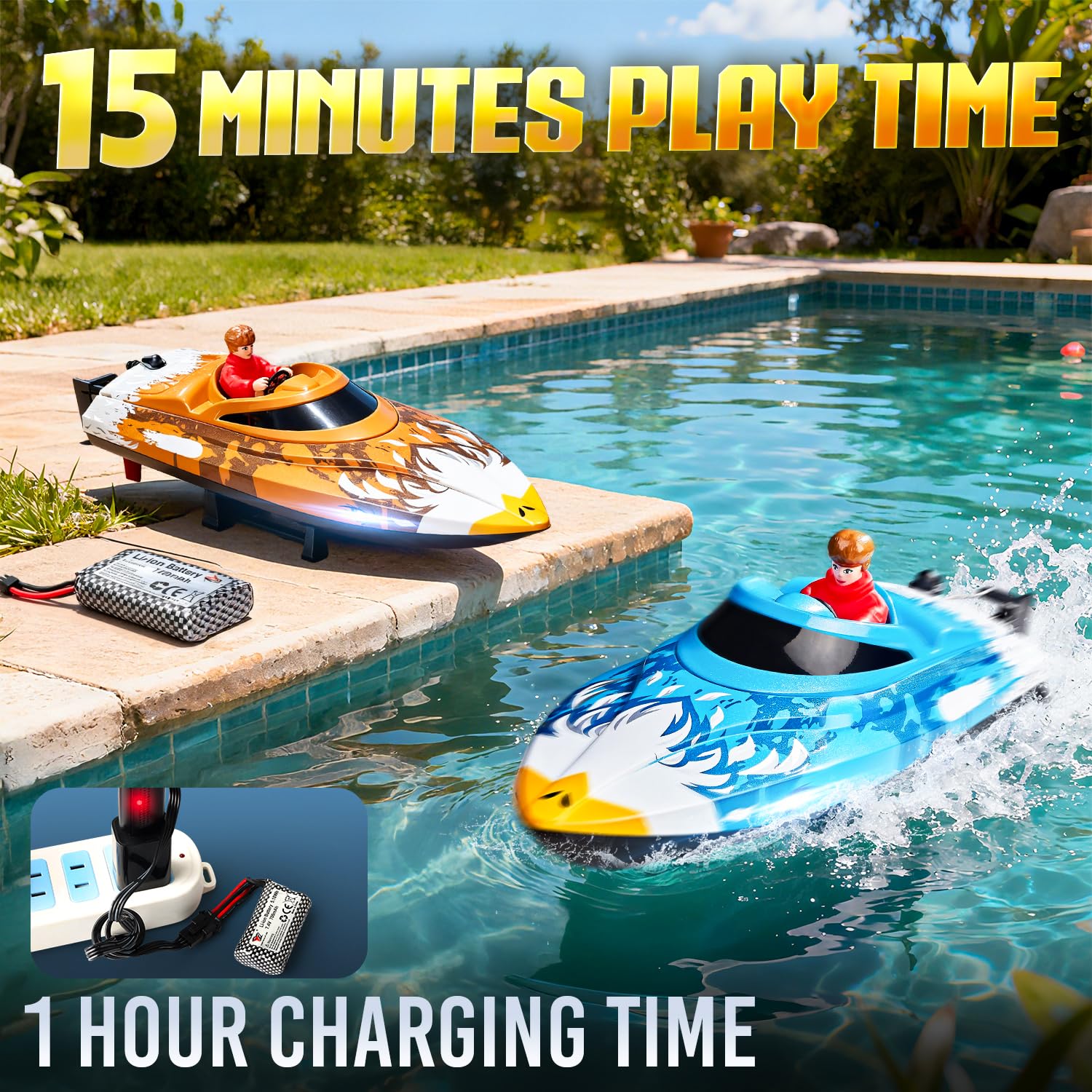 BEZGAR RC Boat fast 25-kph, thrilling sprint across pools and calm lakes