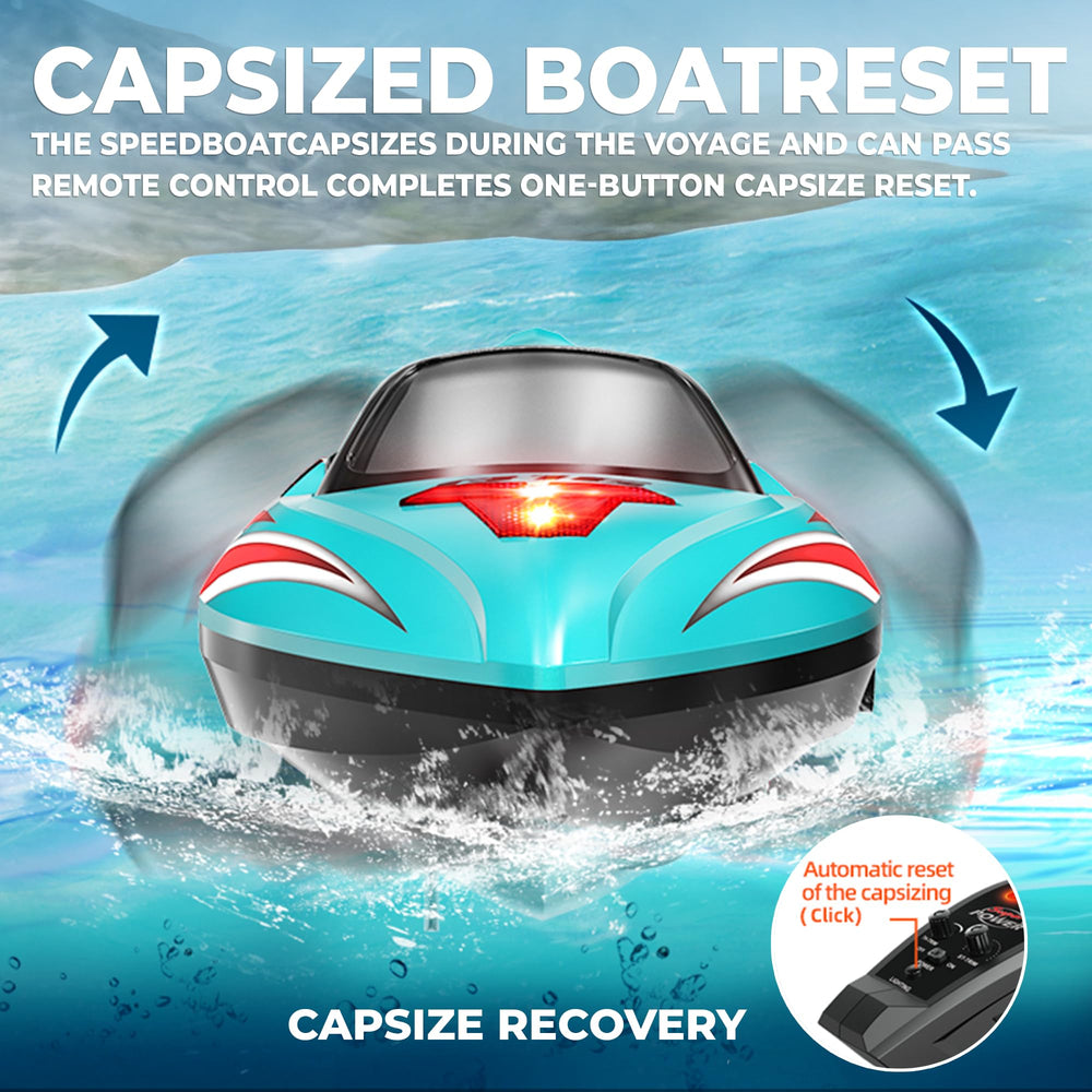 BEZGAR RC Boat one-click flip for easy recovery
