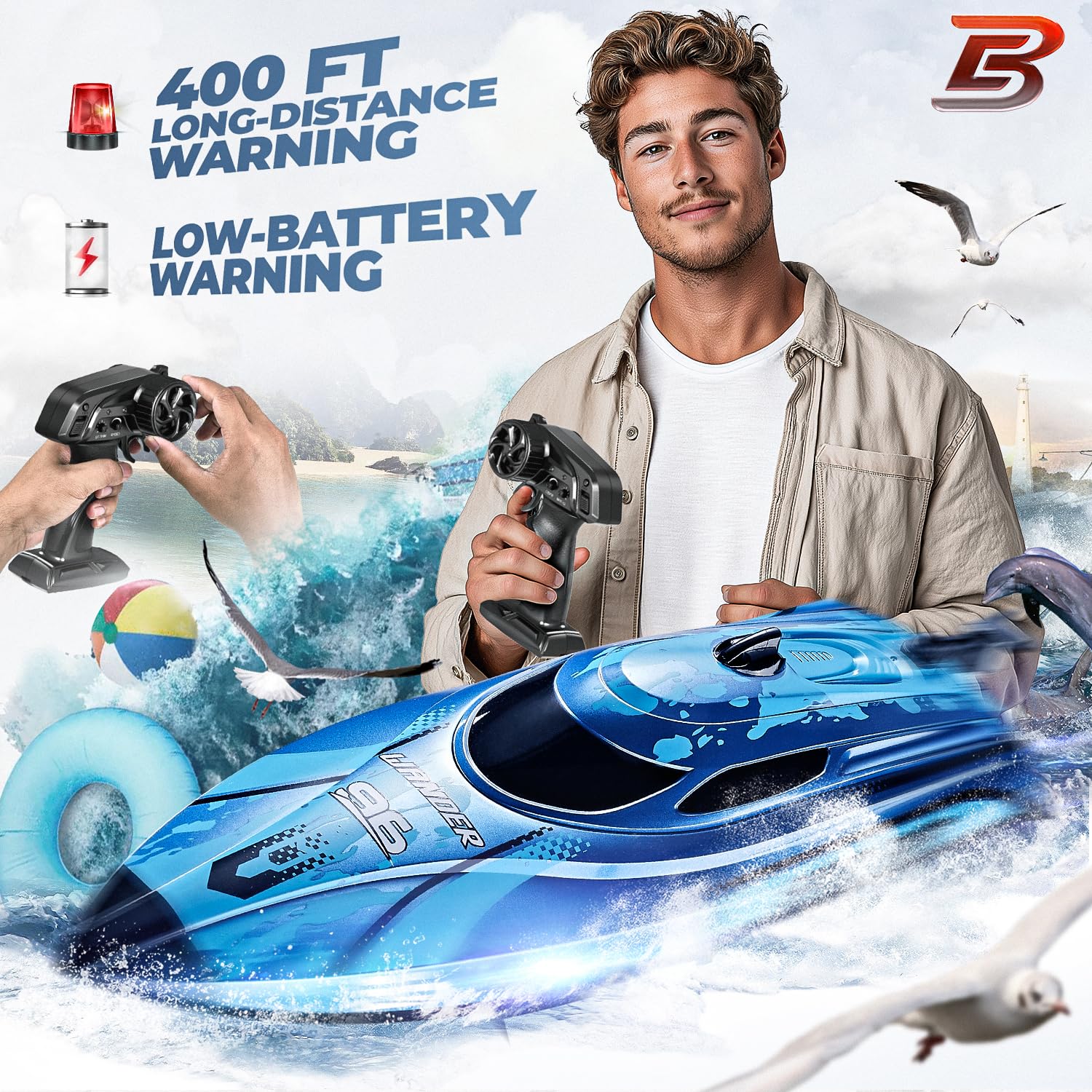 BEZGAR TX126 RC Boat waterproof design withstands splashes