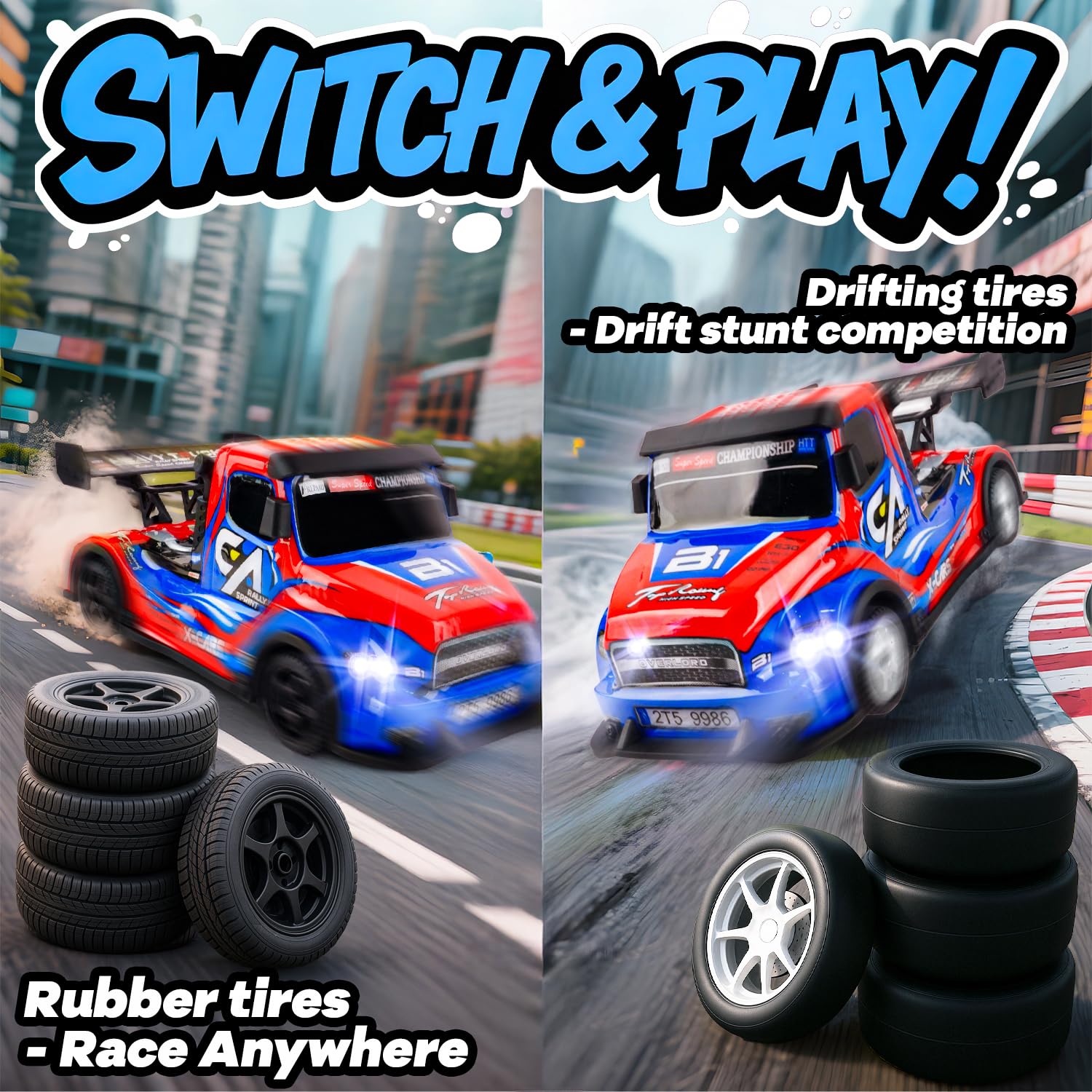 BEZGAR dual tire drift system enables fast races and controlled drifts.
