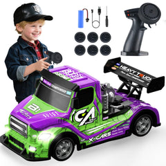 BEZGAR RC car green color-shifting LEDs for vibrant night racing.