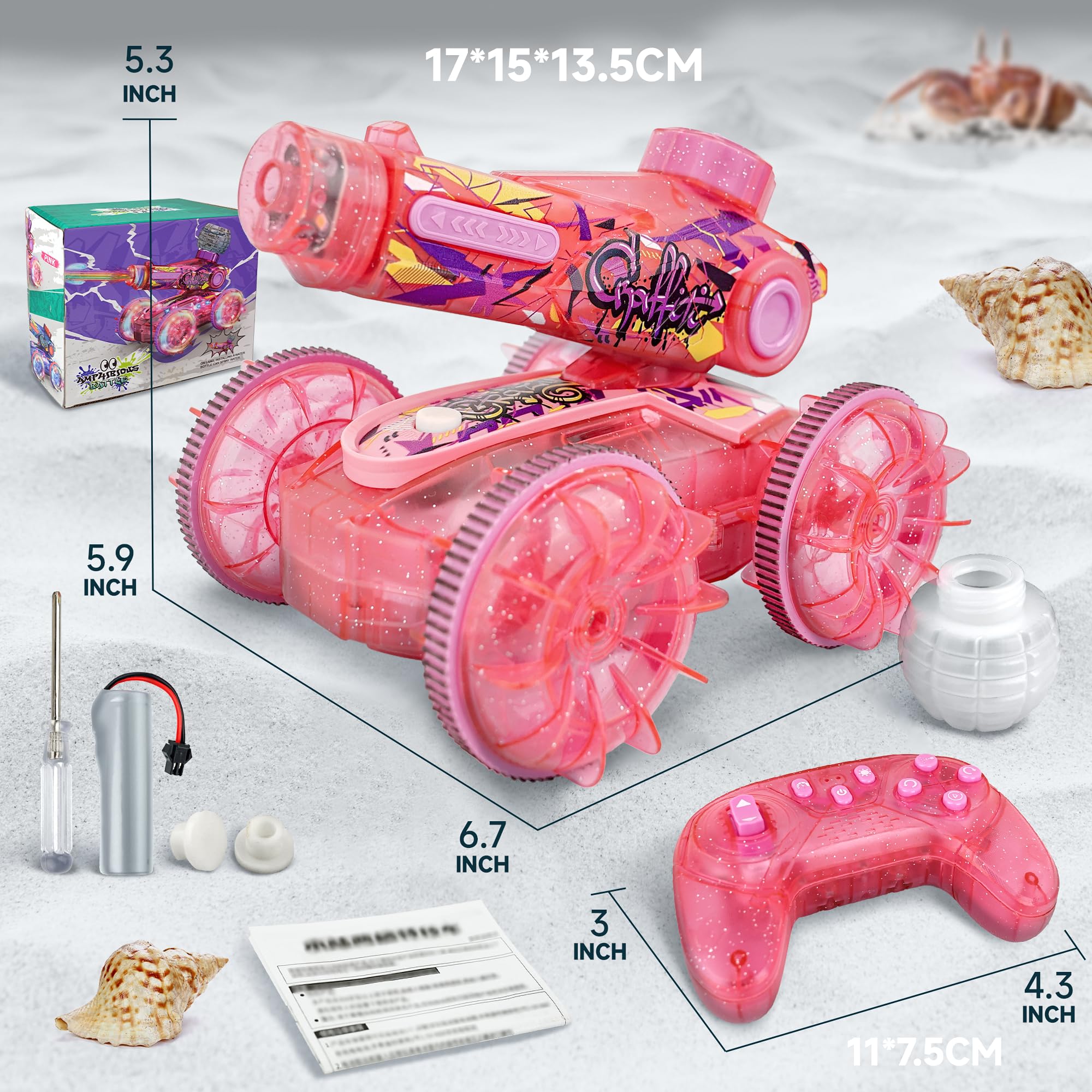BEZGAR RC car pink easy-to-use remote for kids and beginners.