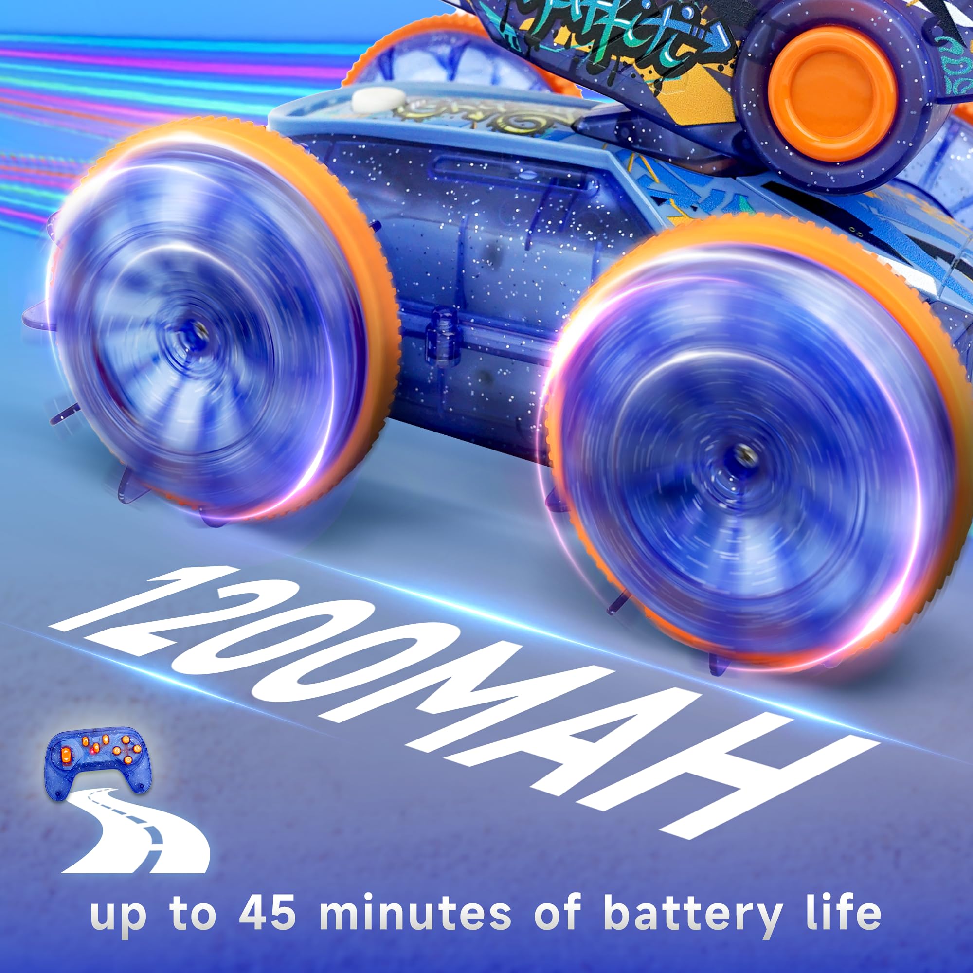 BEZGAR RC car with blue water gun for interactive play.