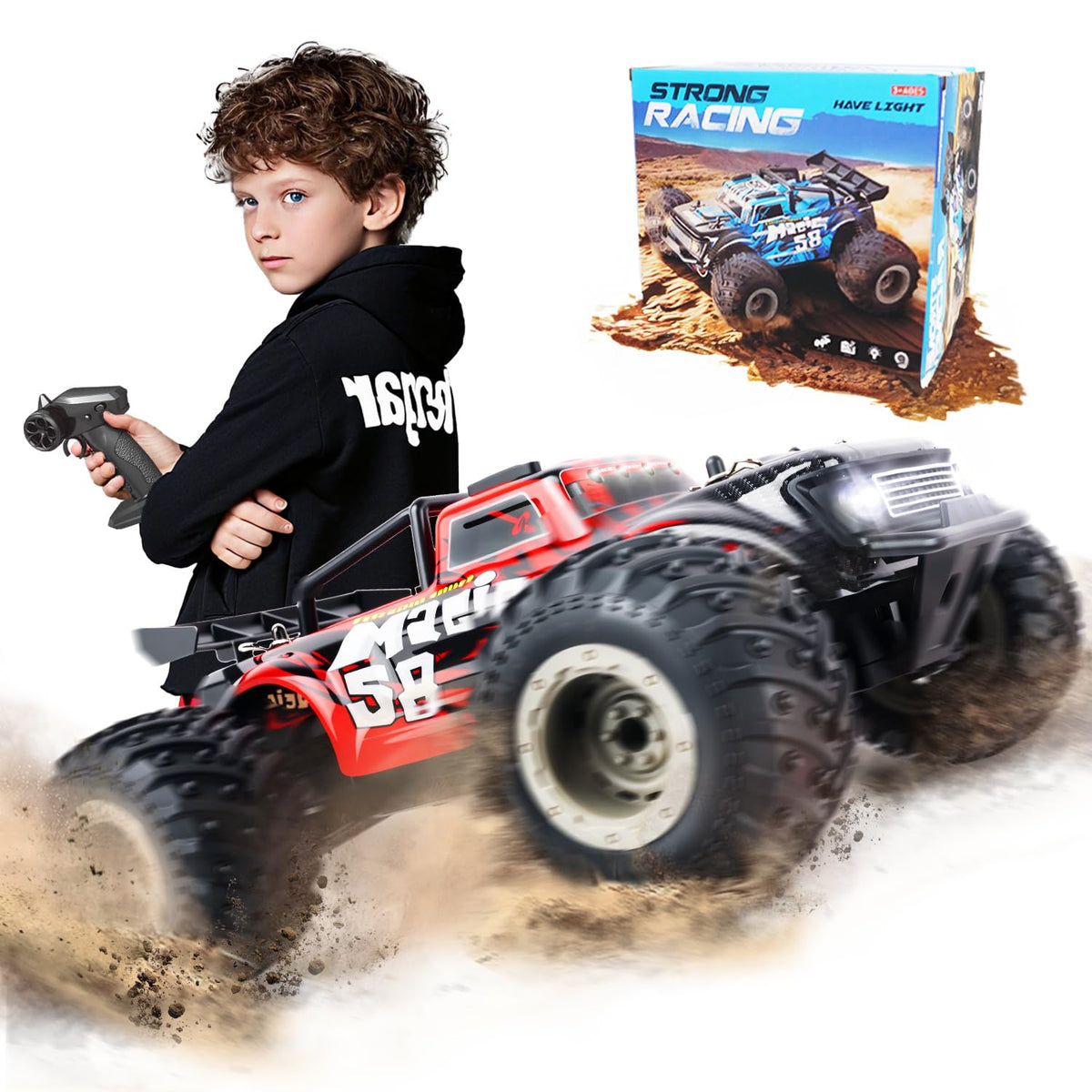 BEZGAR RC monster truck 1:18 scale ready for rugged off-road fun.