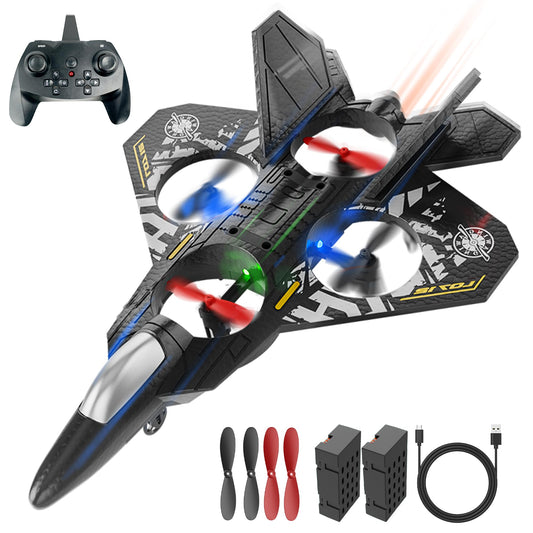 BEZGAR RC Plane with colorful navigation LED lights for easy nighttime visibility.