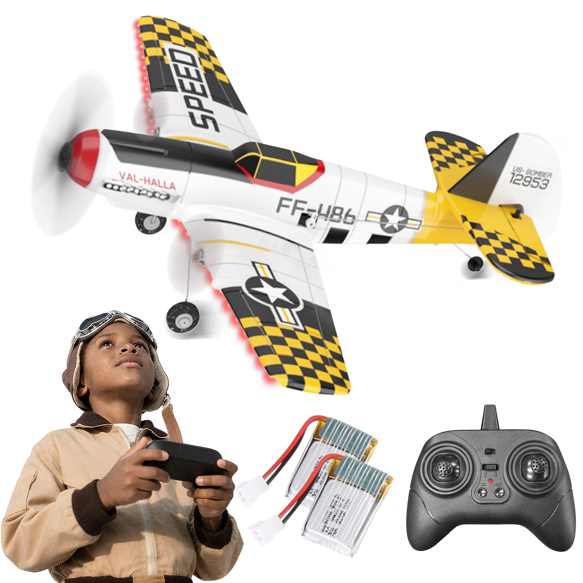 BEZGAR RC Plane side view, ideal for beginner practice