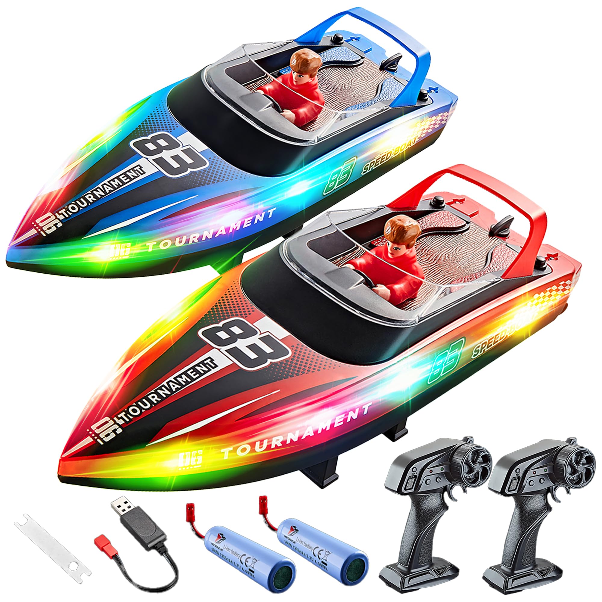 BEZGAR remote control boat 2-pack 10-inch for pool play and family fun.
