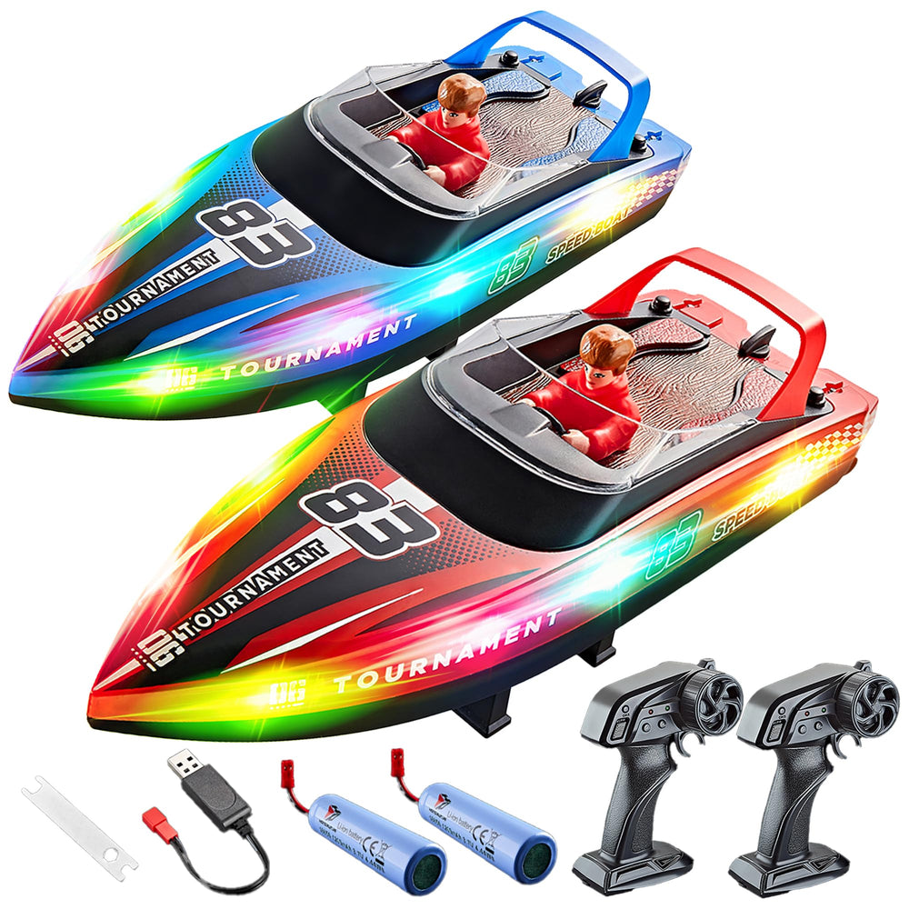 BEZGAR remote control boat 2-pack 10-inch for pool play and family fun.