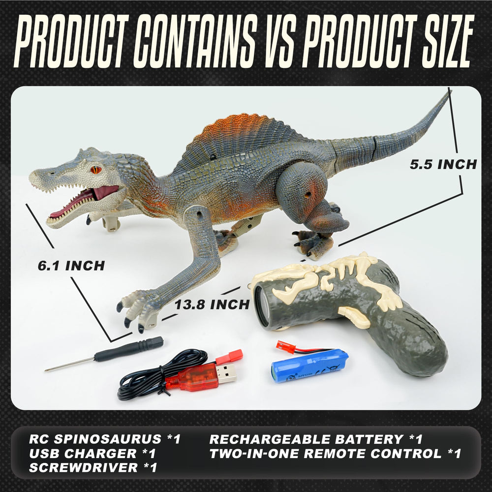 BEZGAR Spinosaurus detailed design with 3D eyes appeals to dinosaur fans.