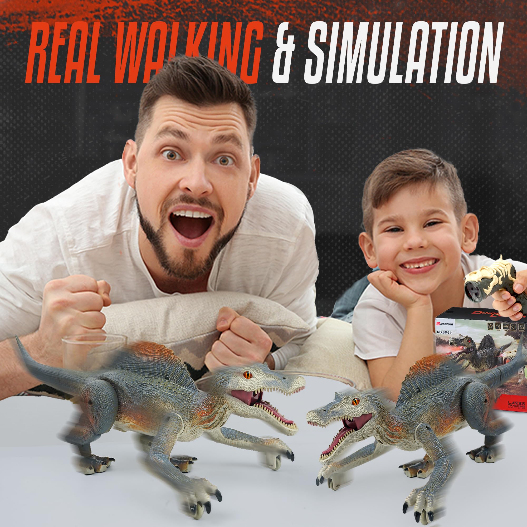 BEZGAR Spinosaurus sturdy ABS build supports active kid play sessions.