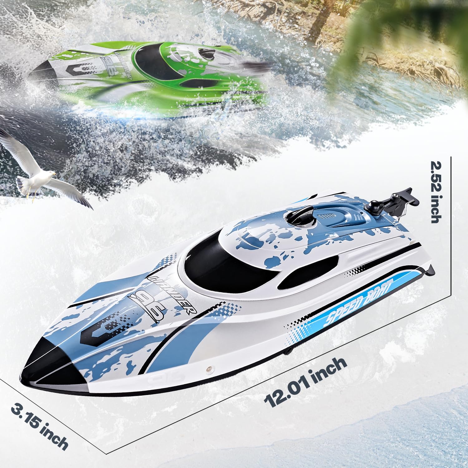 BEZGAR TX126 fast RC boat in action on water