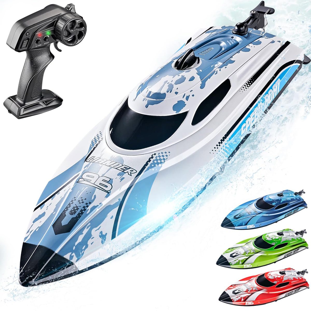 BEZGAR TX126 white RC boat exterior ready for lake or pool fun