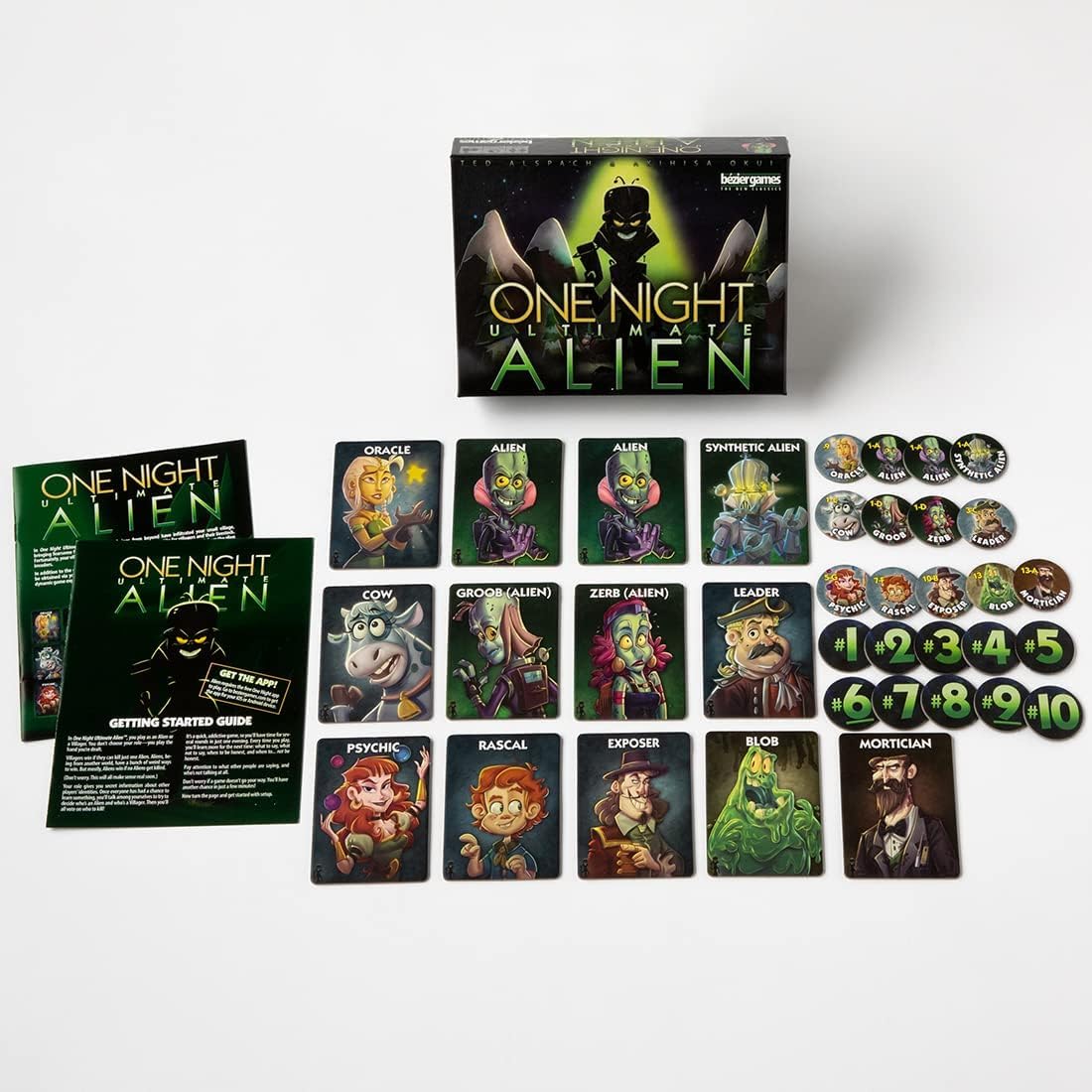 Bezier Games One Night Ultimate Alien deduction play highlights group strategy.