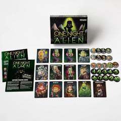 Bezier Games One Night Ultimate Alien deduction play highlights group strategy.