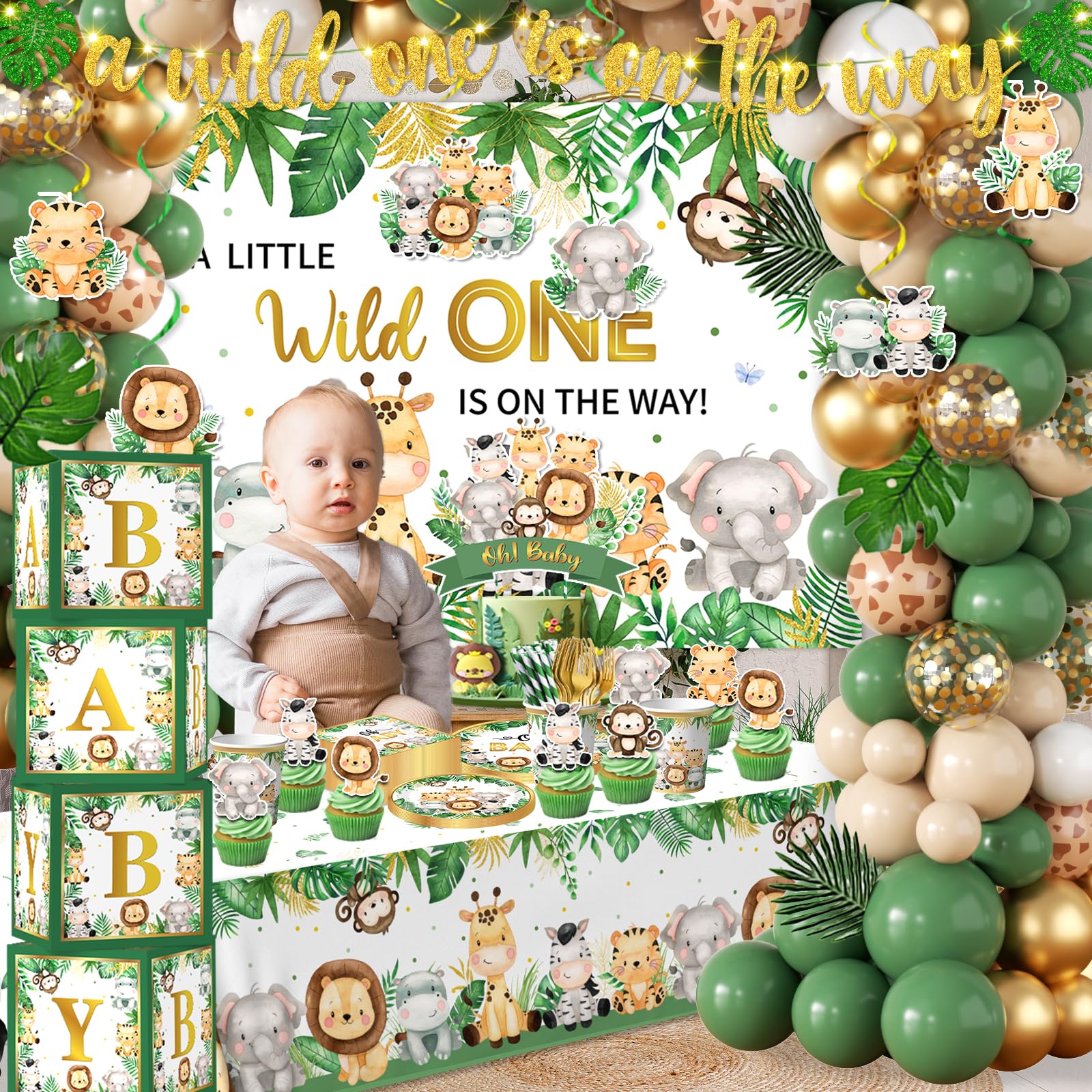 Bezkega Safari balloons add festive color and depth to the party space.