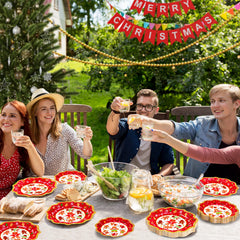 BFUN decorative Christmas plates perfect for parties, picnics, and home gatherings