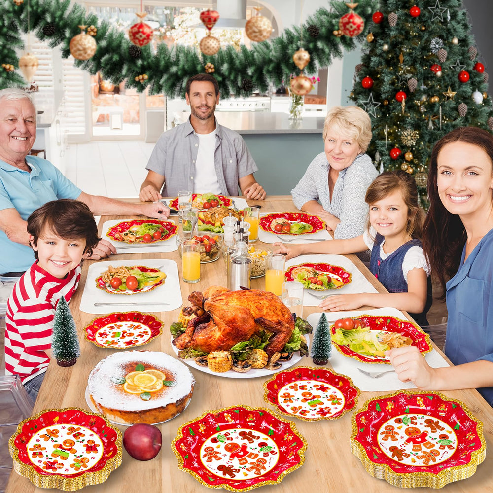 BFUN disposable dinnerware for Christmas celebrations, ideal for outdoor BBQs and indoor events