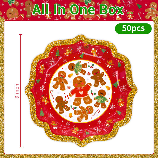 BFUN Christmas tree design disposable plates ideal for indoor or outdoor celebrations