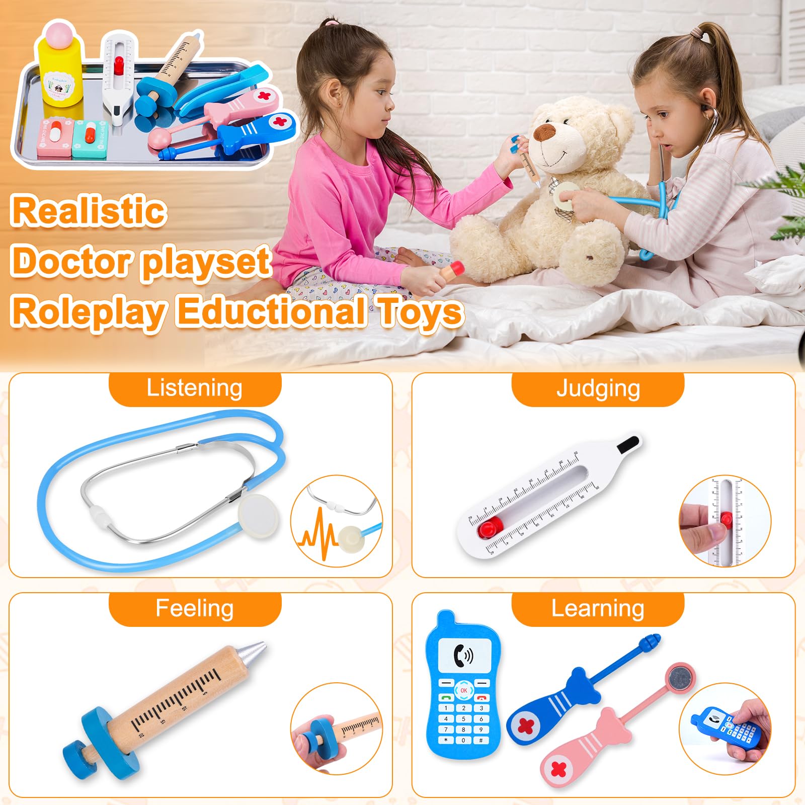 BGdoyz Doctor Kit syringe close-up promotes careful pretend medical play