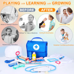 BGdoyz Doctor Kit wooden thermometer close-up supports imaginative health checks