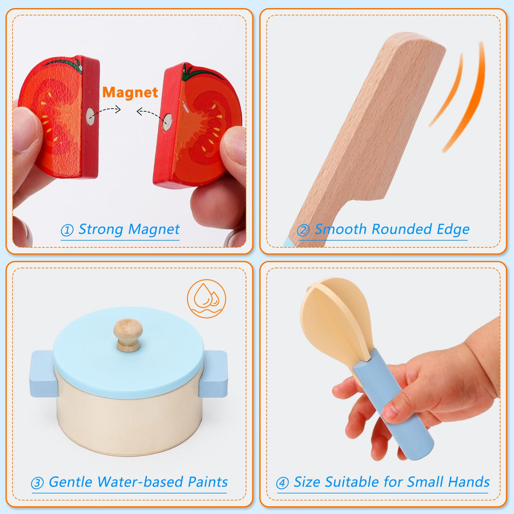 BGdoyz wooden kitchen counter accessories complete the set