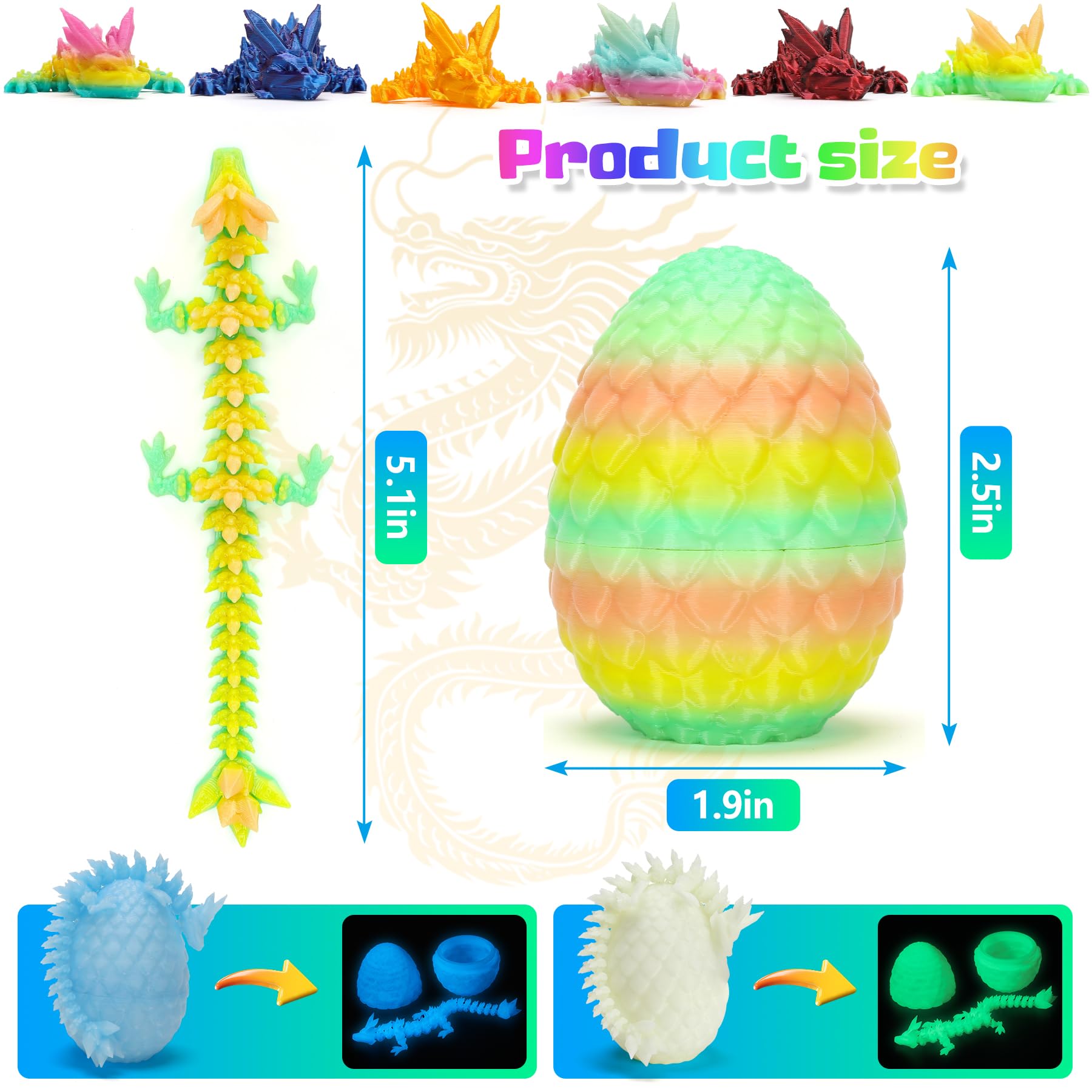 bgezxuy 12-dragon egg collection: nostalgic fantasy decor with playful dragon figures.