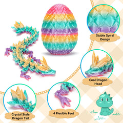 bgezxuy crystal dragon toys: durable PLA figures with detailed textures for long-lasting enjoyment.
