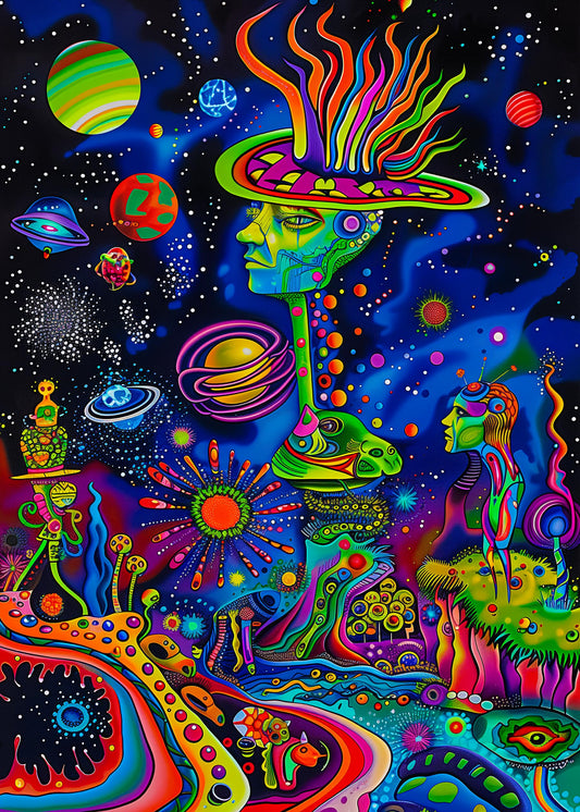 Bgraamiens Alien Land puzzle box front with vibrant colors inviting focused, relaxing puzzle time.